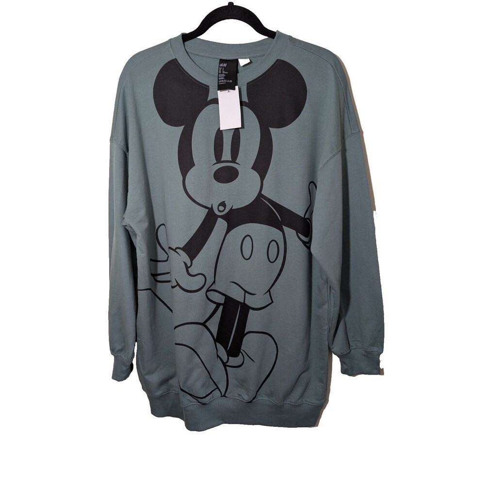 H&M Disney Mickey Sweatshirt Dropped Shoulders Comfy Cotton Oversized Small